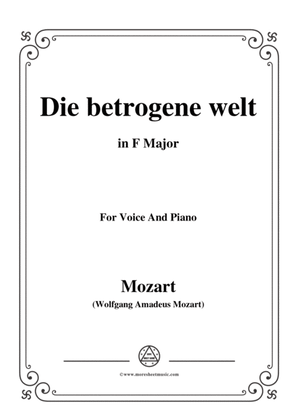 Mozart-Die betrogene welt,in F Major,for Voice and Piano