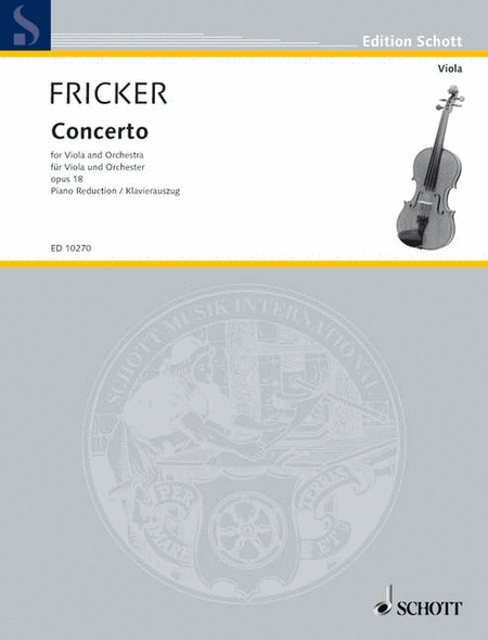 Fricker Concerto Viola Solo and Piano Reduction