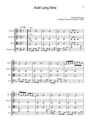 Book cover for Scottish Folk Song - Auld Lang Sine. Arrangement for String Quartet