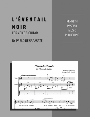 Book cover for L'éventail noir (for Voice & Guitar)