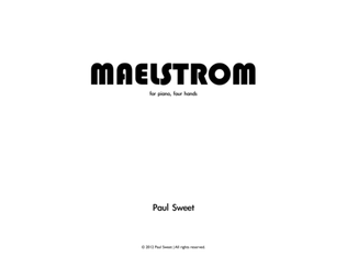 Book cover for Maelstrom for piano, four hands