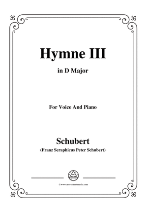 Book cover for Schubert-Hymne(Hymn III),D.661,in D Major,for Voice&Piano
