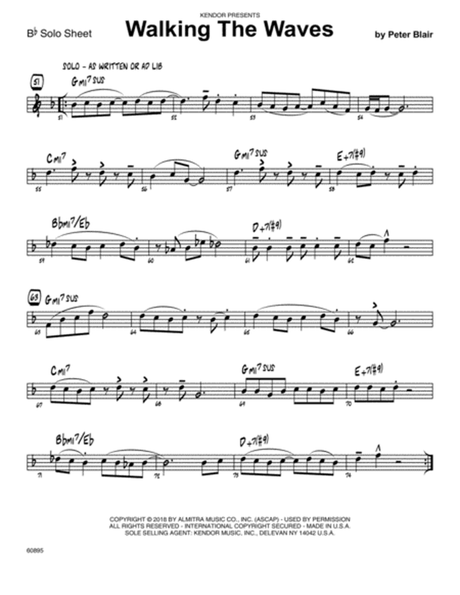 Walking The Waves - Bb Solo Sheet