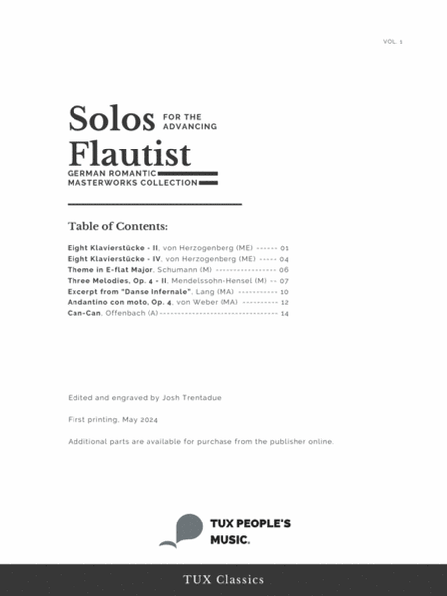 Solos for the Advancing Flautist, Volume 1