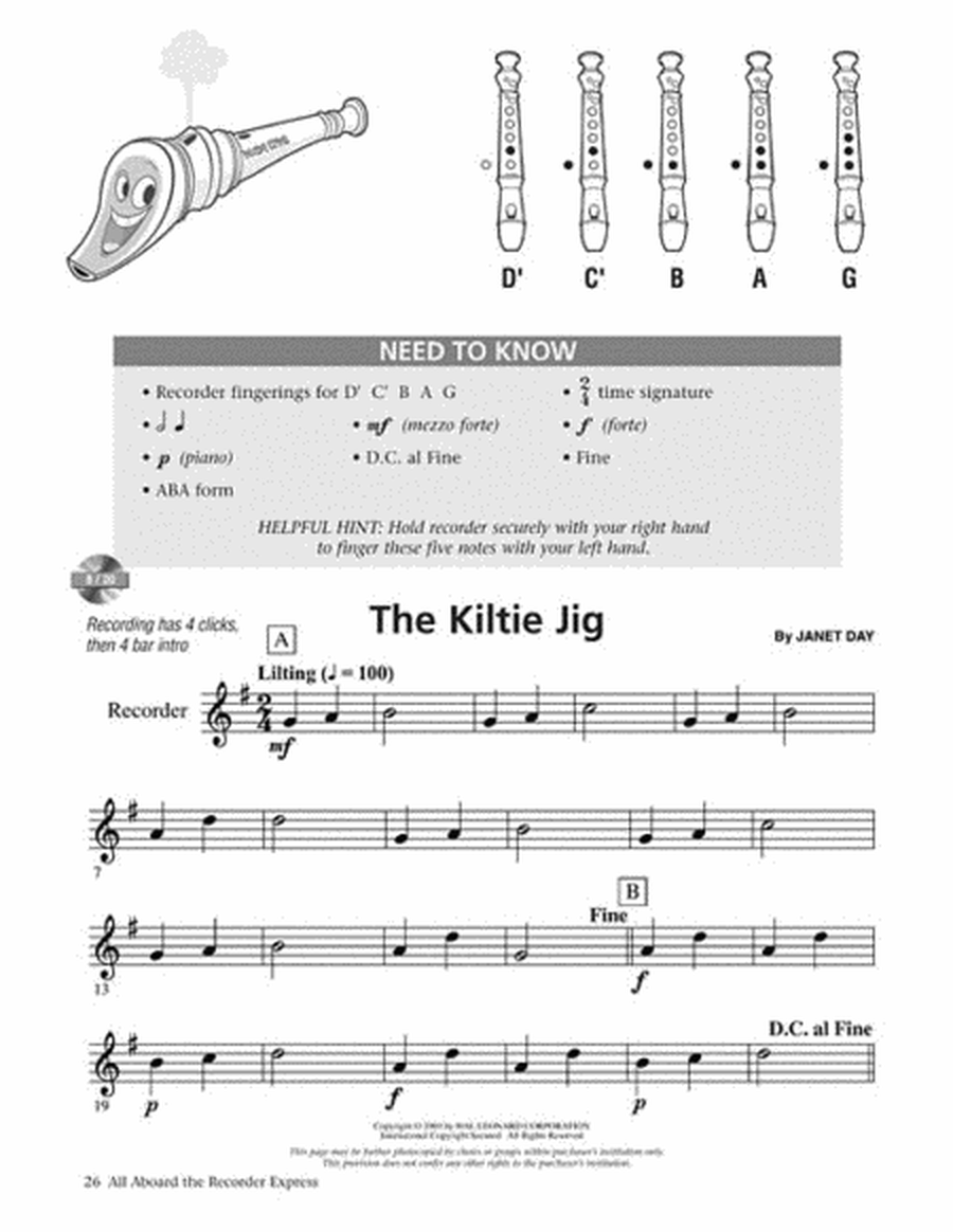 All Aboard The Recorder Express - With Reproducible Pages image number null