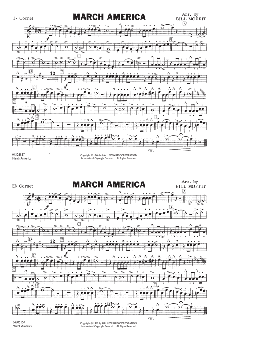 March America - Eb Cornet