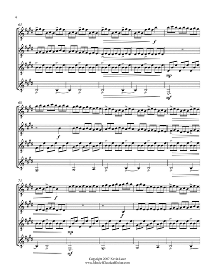 Streets of Laredo (Guitar Quartet) - Score and Parts image number null