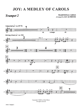 Book cover for Joy: A Medley of Carols: 2nd B-flat Trumpet