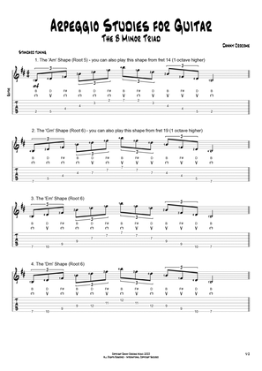 Book cover for Arpeggio Studies for Guitar - The B Minor Triad