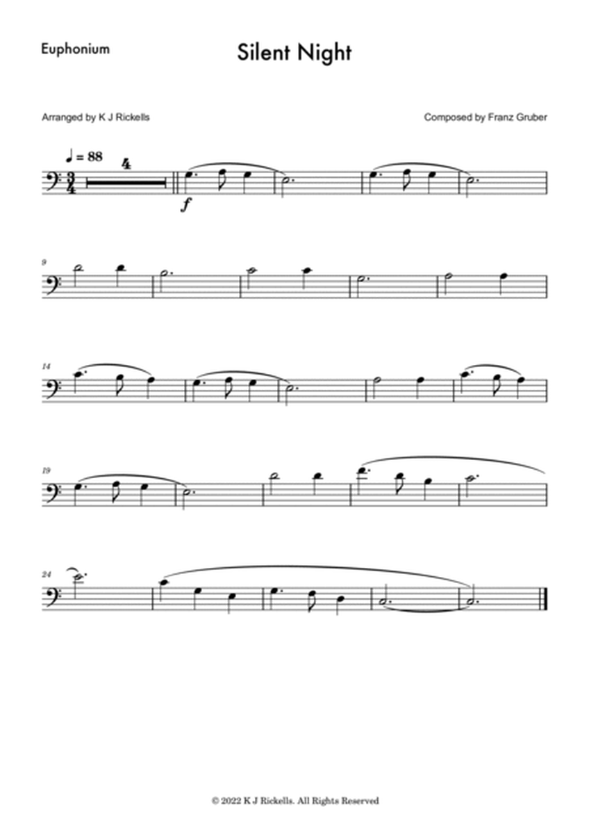 Silent Night - Baritone/Euphonium (bass clef) image number null
