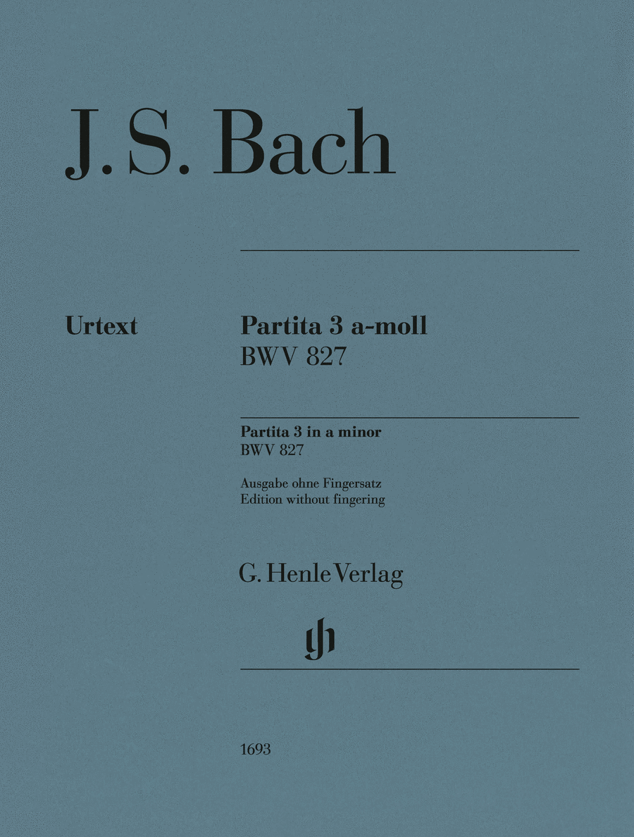 Partita No. 3 in A Minor, BWV 827 by Johann Sebastian Bach Piano Solo - Sheet Music