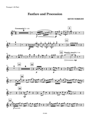 Fanfare and Procession: E-flat Trumpet 1