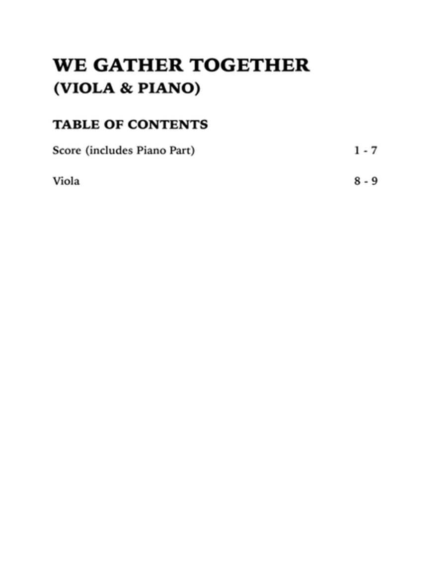 We Gather Together (Viola and Piano) image number null