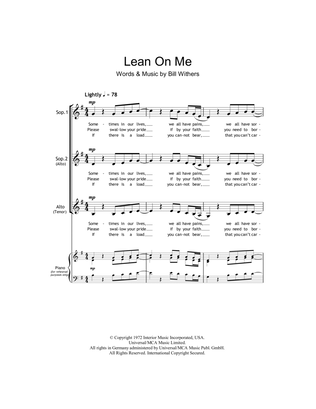 Book cover for Lean On Me (arr. Barrie Carson Turner)