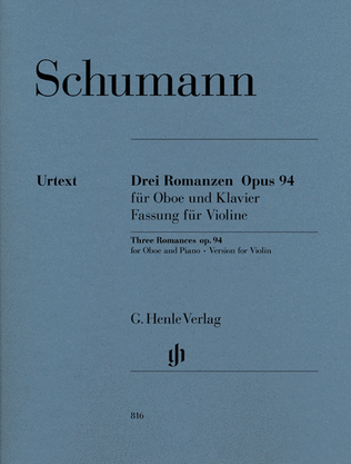 Book cover for 3 Romances for Oboe and Piano Op. 94