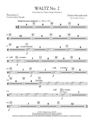 Book cover for Waltz No. 2 (from Suite For Variety Stage Orchestra) - Percussion 2