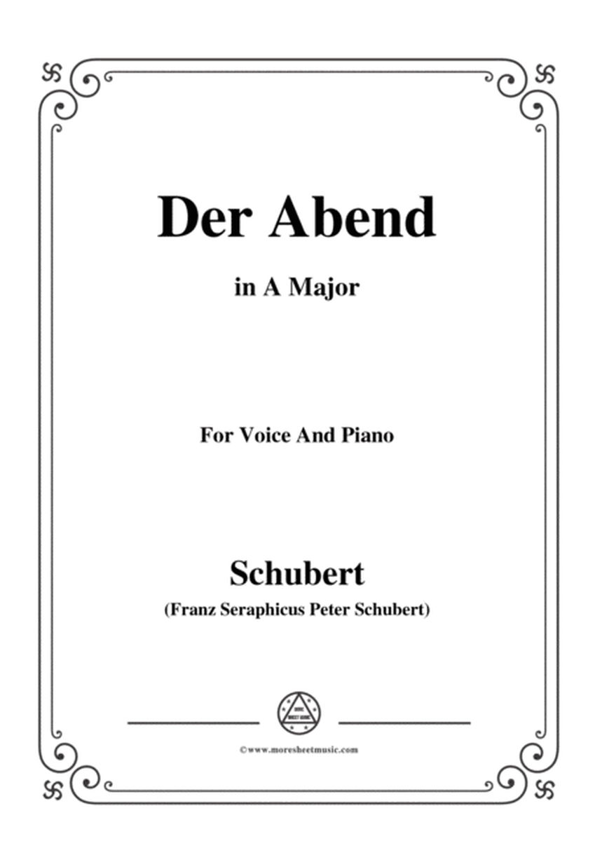 Schubert-Der Abend,in A Major,Op.118,No.2,for Voice and Piano image number null