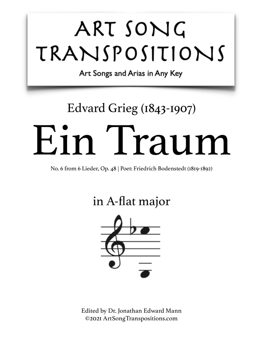 GRIEG: Ein Traum, Op. 48 no. 6 (transposed to A-flat major)