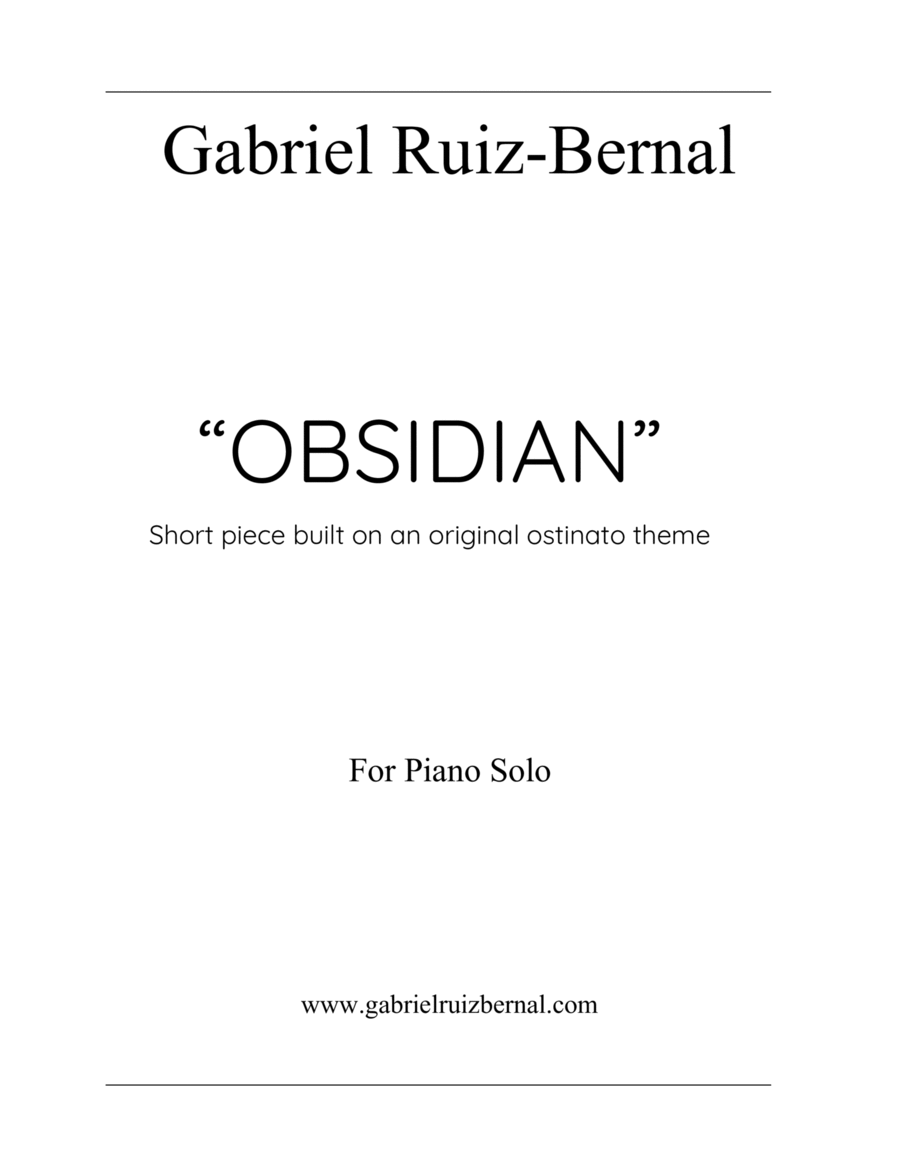 OBSIDIAN for piano solo image number null