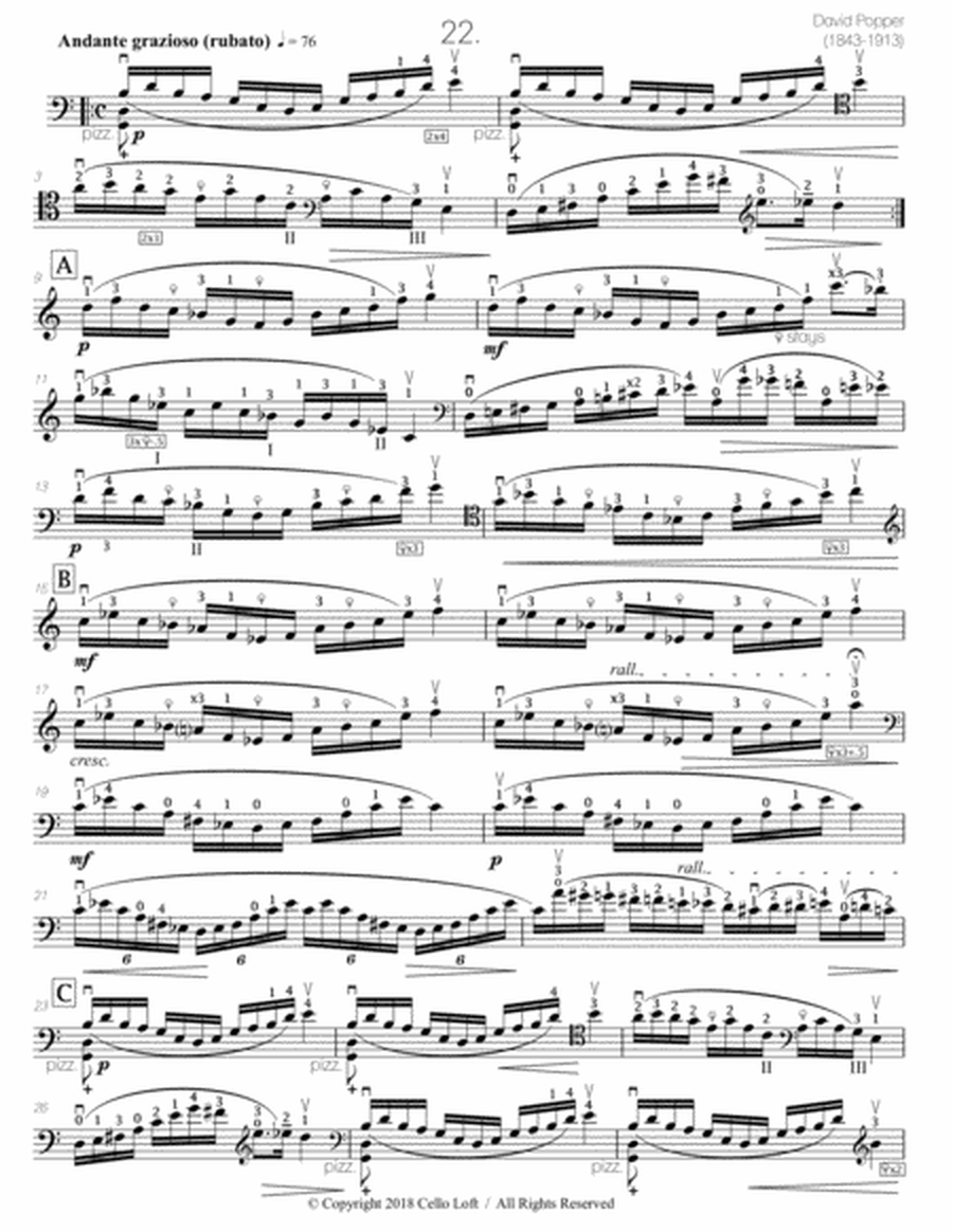 Popper (arr. Richard Aaron): Op. 73, Etude #22