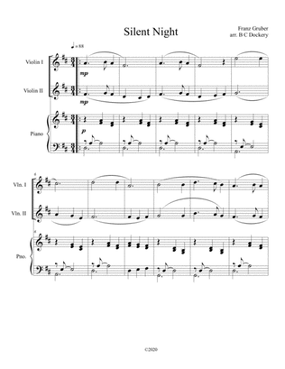 Book cover for Silent Night (violin duet) with optional piano accompaniment