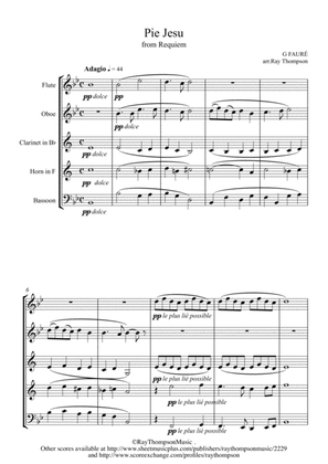 Book cover for Faure: Requiem Op.48: IV. Pie Jesu - wind quintet