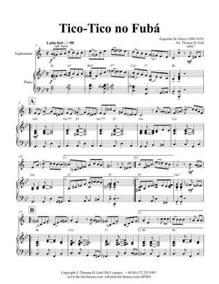 Book cover for Tico-Tico no Fubá - Choro - Key: G-minor - Piano and Euphonium
