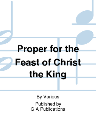 Book cover for Proper for the Feast of Christ the King