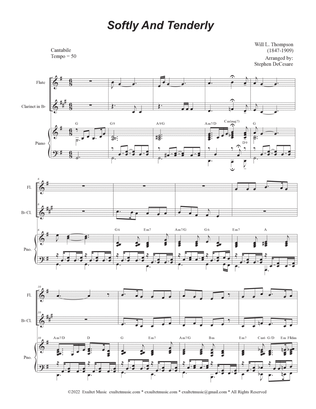 Book cover for Softly And Tenderly (Duet for Flute and Bb-Clarinet)