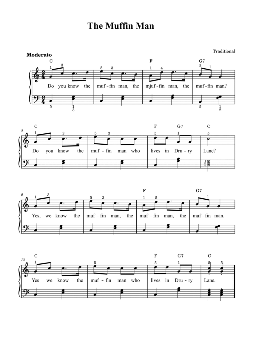 Hokey Pokey (folk song) - piano