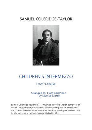Book cover for Children's Intermezzo from 'Othello' by S. Coleridge-Taylor for Flute & Piano