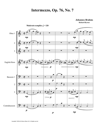 Intermezzo, Op. 76, No. 7 (Double Reed Octet)