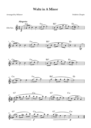 Waltz in A Minor | B. 150, Op. Posth. | Chopin | Alto Sax | Chords