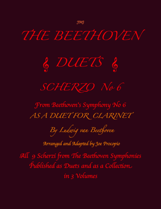 Book cover for The Beethoven Duets For Clarinet Scherzo No. 6