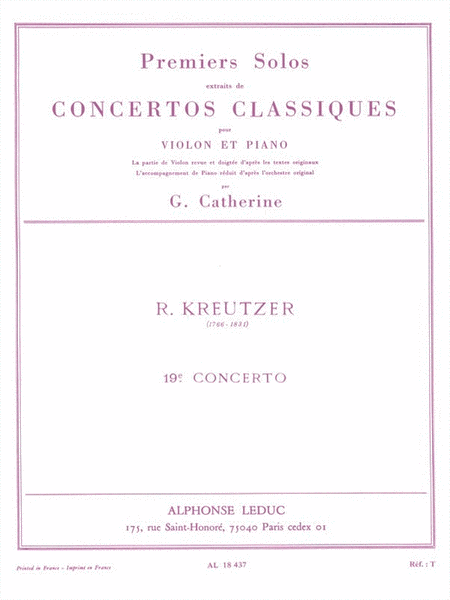 Premier Solos Concertos Classiques - Concerto No. 19