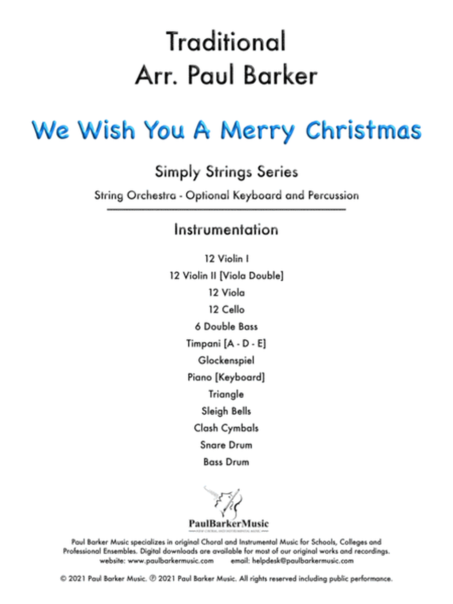 We Wish You A Merry Christmas (String Orchestra) image number null