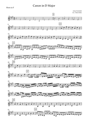 Book cover for Canon in D Major (J. Pachelbel) for Horn in F Solo