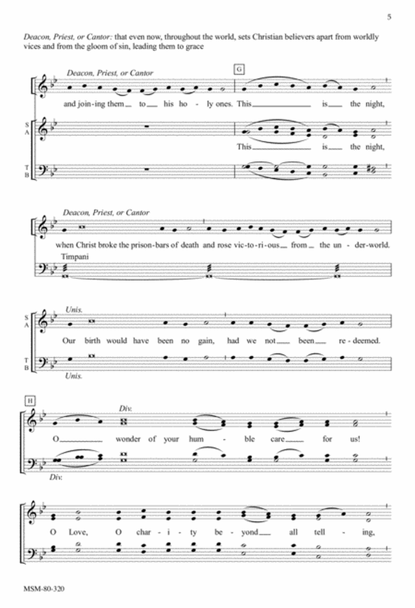 The Easter Proclamation: Exsultet (Choral Score) image number null