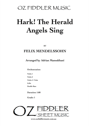 Book cover for Hark! The Herald Angels Sing, by Felix Mendelssohn, arranged for String Orchestra