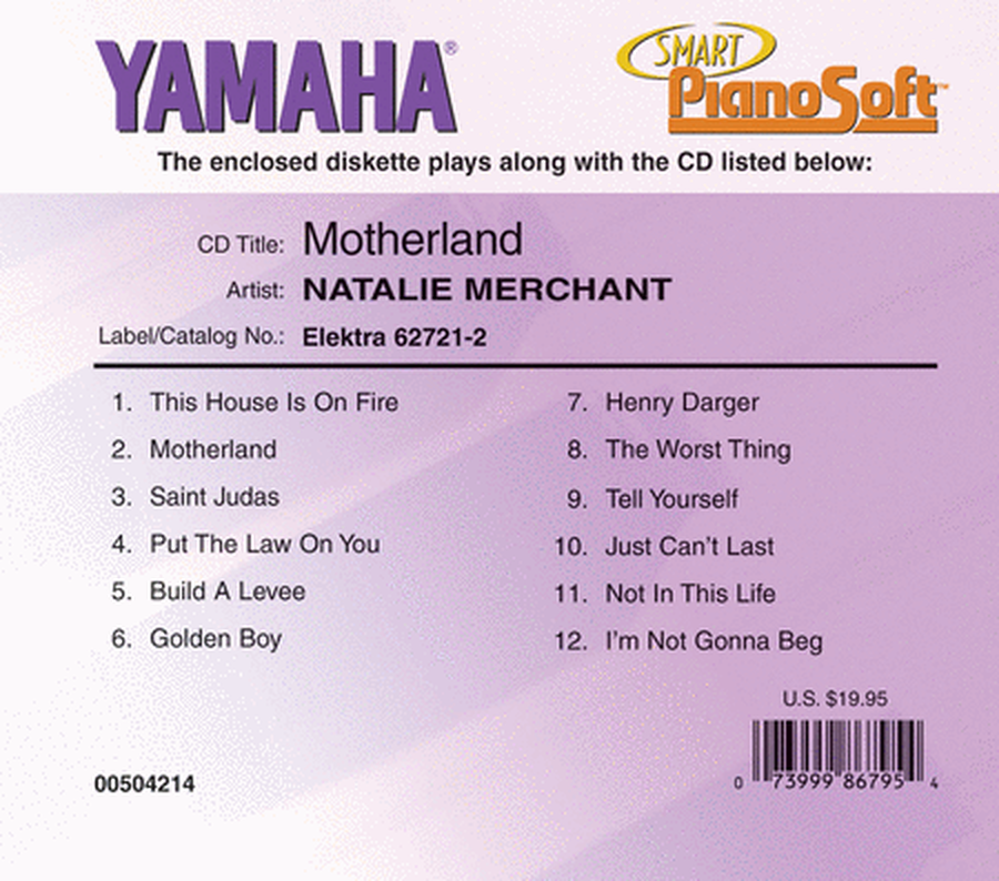 Natalie Merchant - Motherland - Piano Software