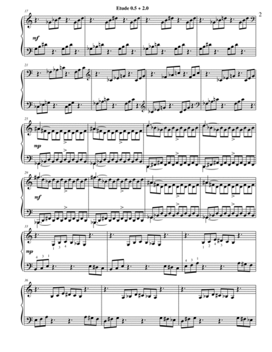 Etude 0.5 + 2.0 for Piano Solo from 25 Etudes using Symmetry, Mirroring and Intervals image number null