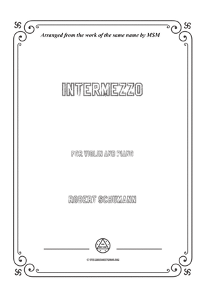 Book cover for Schumann-Intermezzo,for Violin and Piano