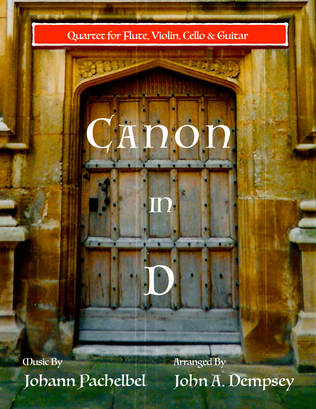 Book cover for Canon in D (Quartet for Flute, Violin, Cello and Guitar)