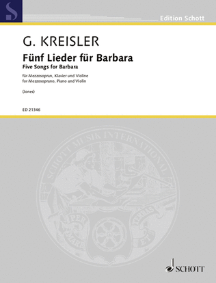 Book cover for Five Songs for Barbara