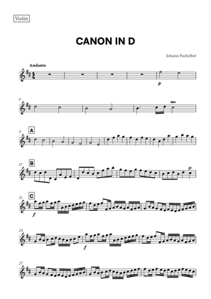 Book cover for Canon in D (for Violin)