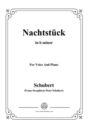 Book cover for Schubert-Nachtstück,Op.36 No.2,in b minor,for Voice&Piano