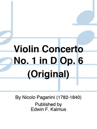 Book cover for Violin Concerto No. 1 in D Op. 6 (Original)