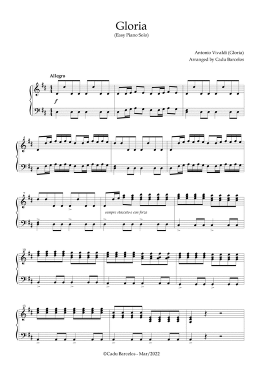 Gloria (Vivaldi) - Easy Piano Solo image number null