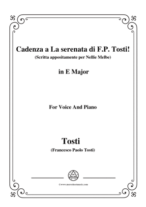 Book cover for Tosti-Cadenza a La serenata(Scritta appositamente per Nellie Melbe) in E Major,for Voice and Piano