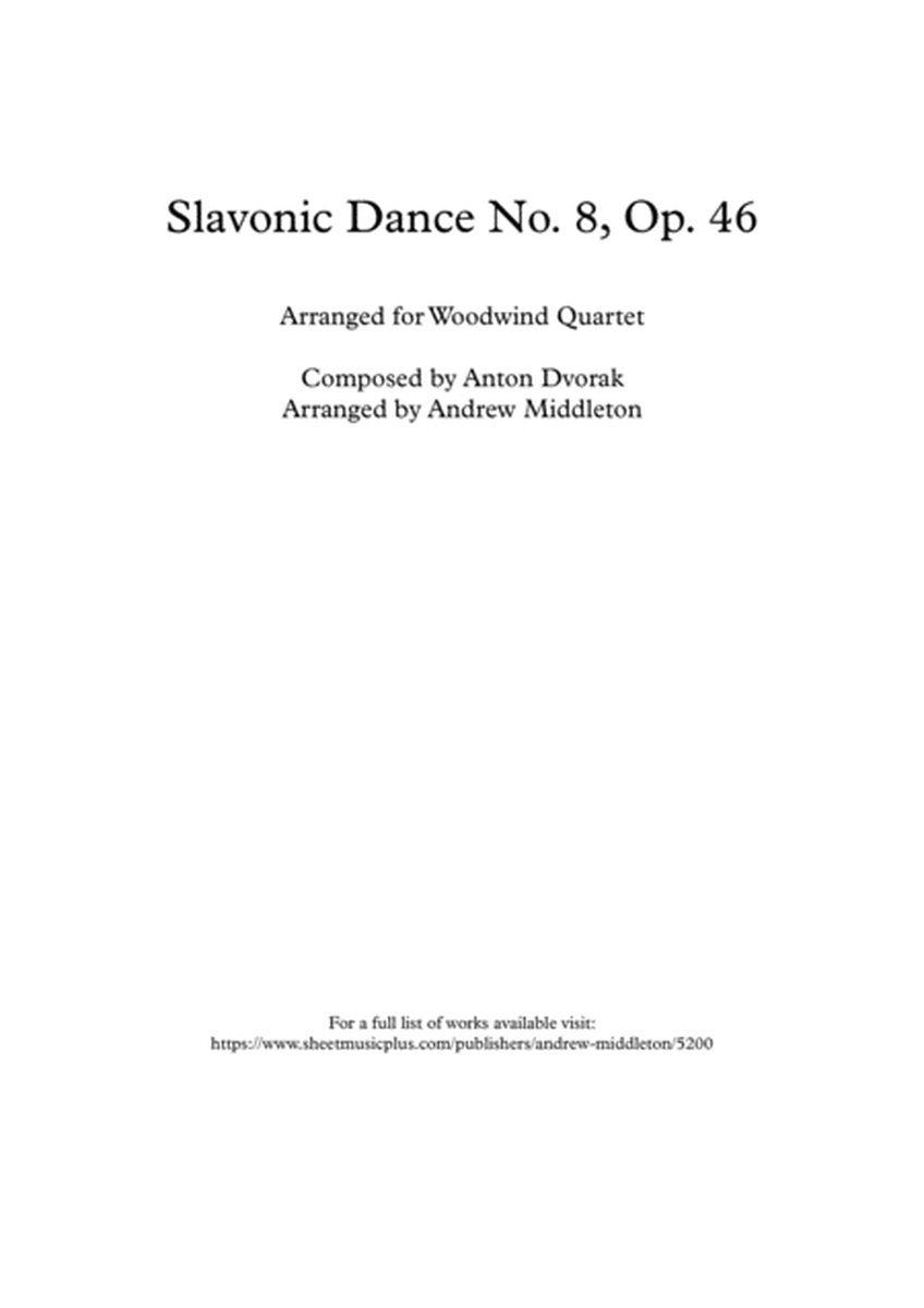 Slavonic Dance No. 8 in G minor arranged for Woodwind Quartet image number null